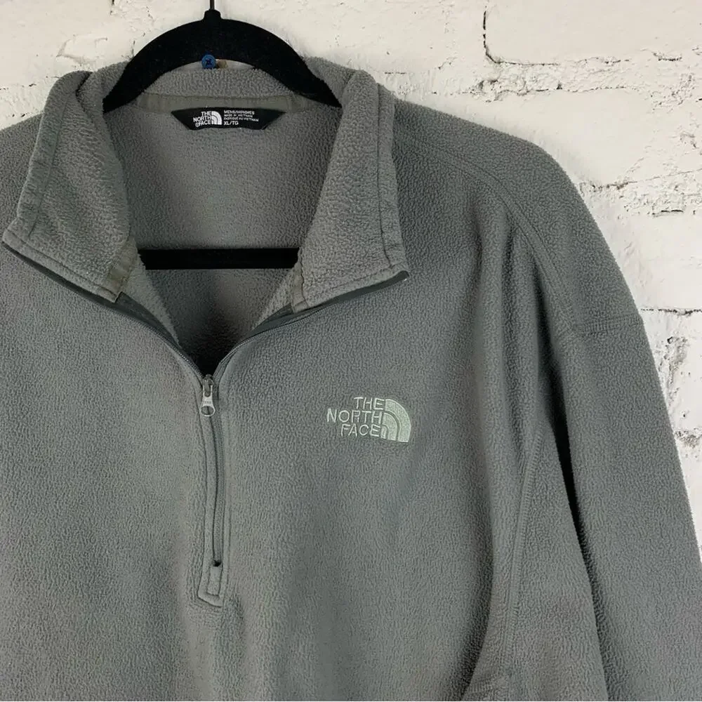 The North Face Green/Grey Fleece Pullover Half Zip Jacket XL